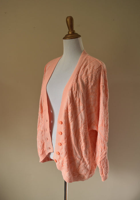 Coral Tropical Knit Slouchy Cardigan - United Colors of Benetton