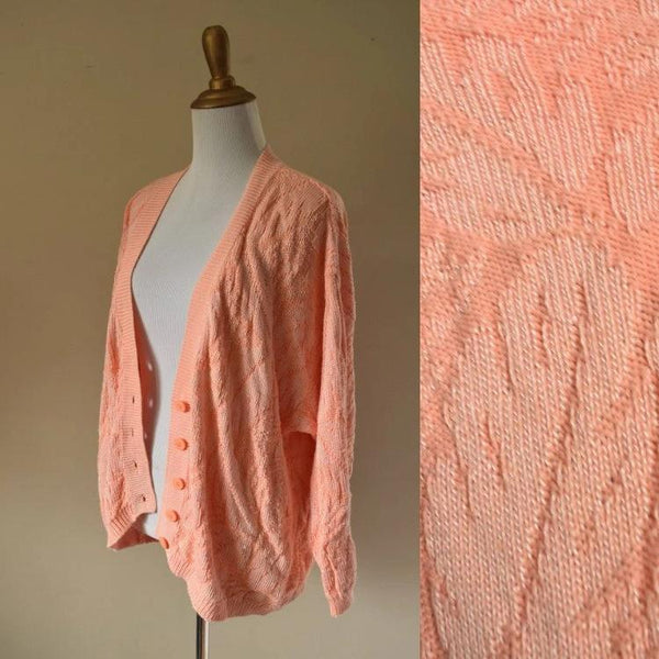 Coral Tropical Knit Slouchy Cardigan - United Colors of Benetton