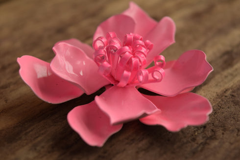 Vibrant Pink Flower Brooch