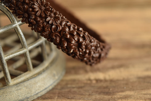 Brown Celluloid Flower Bangle