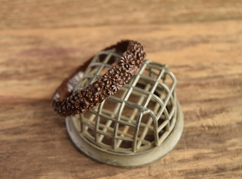 Brown Celluloid Flower Bangle