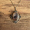 Agate Pendant Necklace - Silver Toned