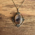 Agate Pendant Necklace - Silver Toned