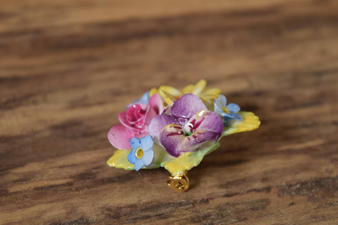 Flower Star Bone China Brooch - Spring Floral Pin