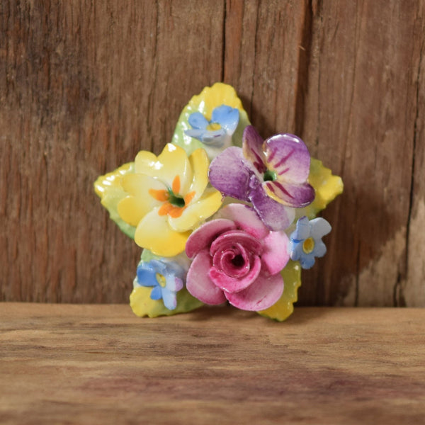 Bone China Flower Brooch