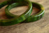 Marbled Green Bakelite Bangle Set of 2 - 3/8 Inch