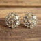 Weiss White Rhinestone Clip On Earrings Vintage