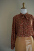 Red & Brown Floral Pendleton Blouse