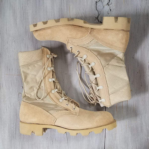 Tan Military Boots - Men's Size 6.5 / Women's 8.5