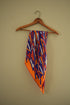 Orange and Blue Vintage Silk Scarf - New Old Stock