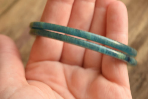 Blue Moon Prystal Bakelite Bangle Spacers - Pair