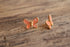 Coral Pink Butterfly Stud Earrings