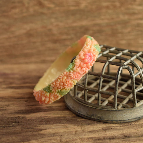 Spring Celluloid Flower Bangle Bracelet