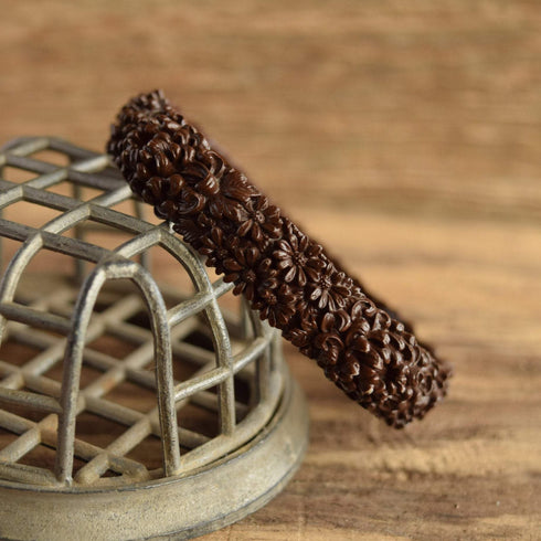 Brown Celluloid Bangle Bracelet Vintage