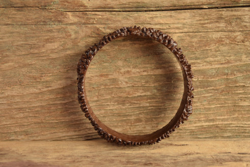 Brown Celluloid Flower Bangle