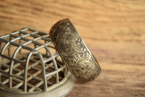 Engraved Sterling Silver Cuff Bracelet