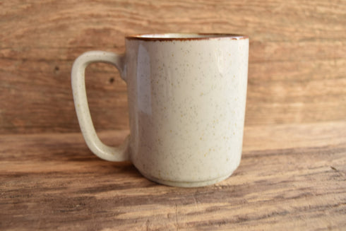 Hand Painted Flower Stoneware Vintage Mug