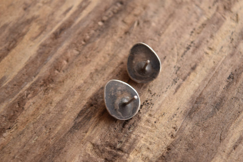 Small Bear Paw Shadow Box Earrings - Turquoise & Silver