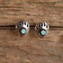 Small Bear Paw Shadow Box Earrings - Turquoise & Silver