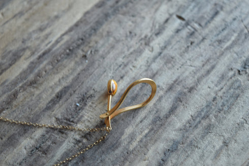 Tiger's Eye Pendant Gold Necklace