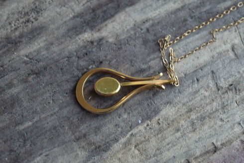 Tiger's Eye Pendant Gold Necklace