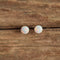 Simple Round Opal Stone Studs in Silver