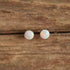 Simple Round Opal Stone Studs in Silver