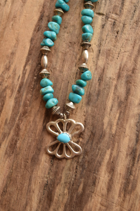 Sand Cast Turquoise Necklace