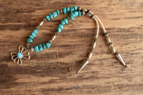 Sand Cast Turquoise Necklace