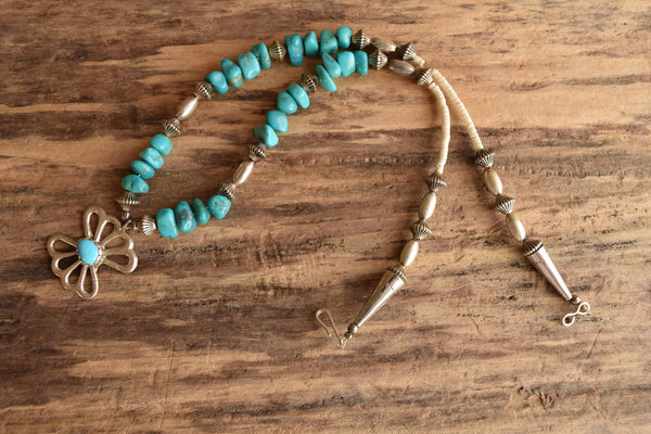 Sand Cast Turquoise Necklace