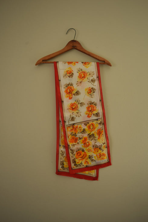 Vintage Rectangle Spring Silk Scarf - New Old Stock Oscar de la Renta