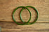Green Marbled Bakelite Bracelet Set - Pair of Swirled spacer Bangles