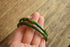 Green Marbled Bakelite Bracelet Set - Pair of Swirled spacer Bangles