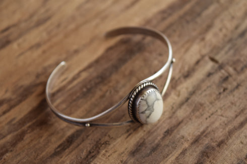 Howlite Sterling Silver Native Cuff