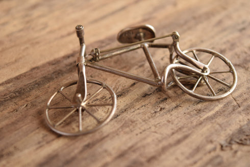 Novelty Bicycle Brooch - Sterling Silver