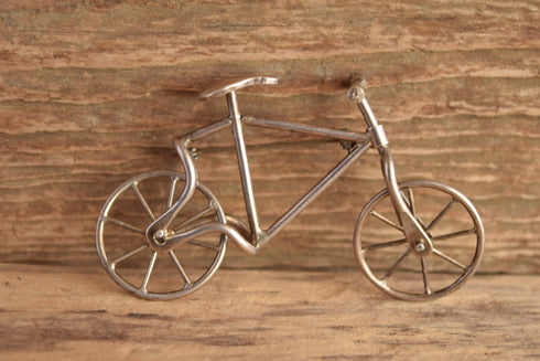 Novelty Bicycle Brooch - Sterling Silver