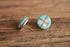 Round Turquoise Inlay Stud Earrings