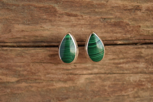 Malachite Tear Drop Earrings