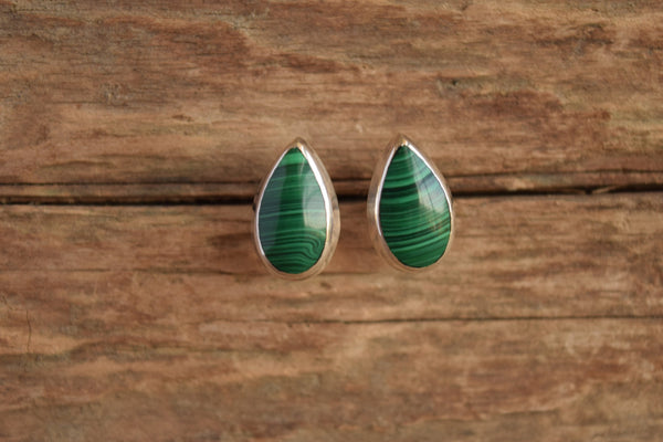 Malachite Tear Drop Earrings