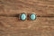 Pale Turquoise Stud Earrings - Signed Native American
