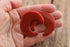 Red Crescent Hoop Earrings
