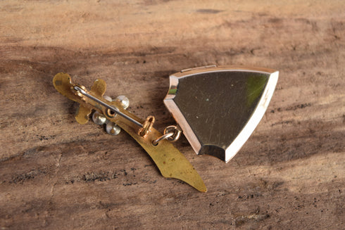 Shriners Sword and Shield Locket Brooch