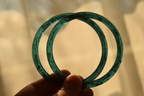 Blue Moon Prystal Bakelite Bangle Spacers - Pair