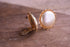 Round Pearly Golden Clip On Earrings