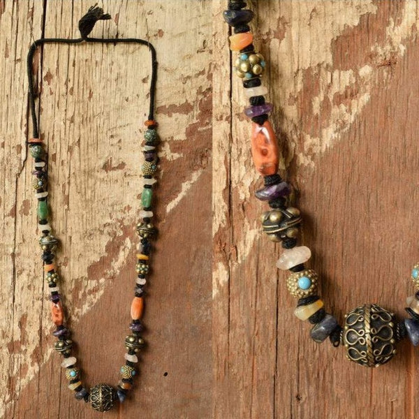 Hand Knotted Gemstone Necklace