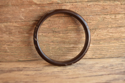 Carved Dark Chocolate Bakelite Bangle