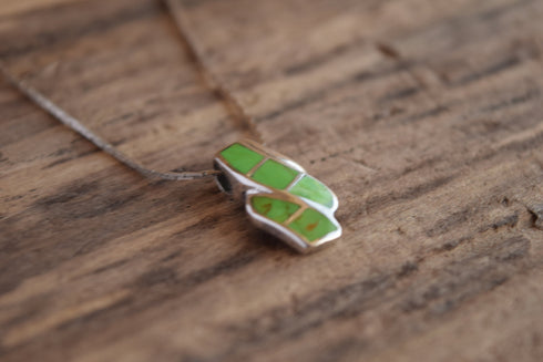 Gaspeite Sterling Silver Pendant Necklace