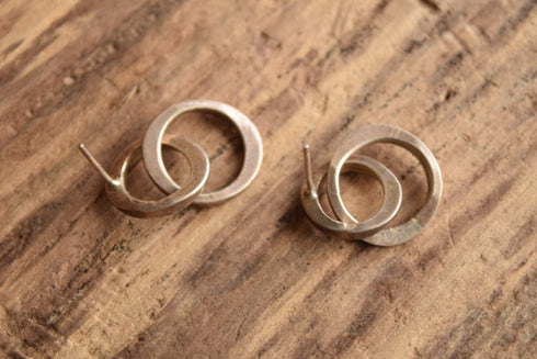 Double Hoop Sterling Earrings