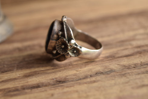 Size 11.5 Abalone Navajo Ring - Circle J.W.