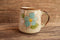 Light Blue Flower Stoneware Vintage Mug